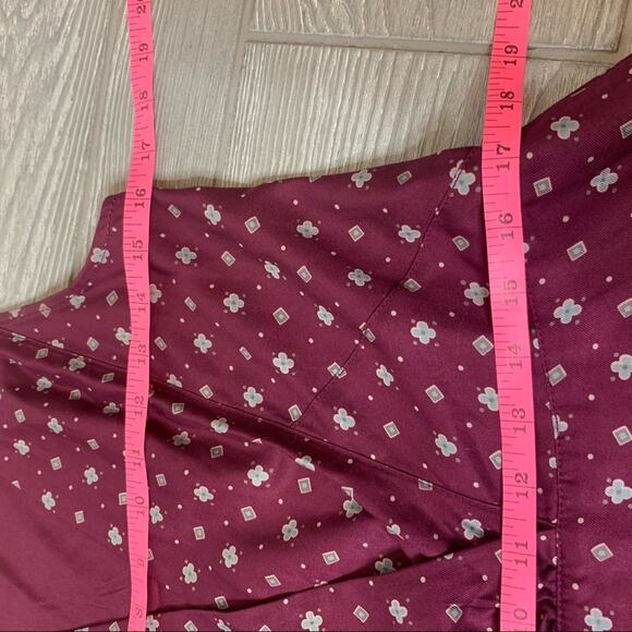 Marc Jacobs silk wine geo print ruffle top sz 6 - Picture 5 of 5